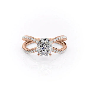 The Zoey Set With A 1.5 Carat Elongated Cushion Lab Diamond