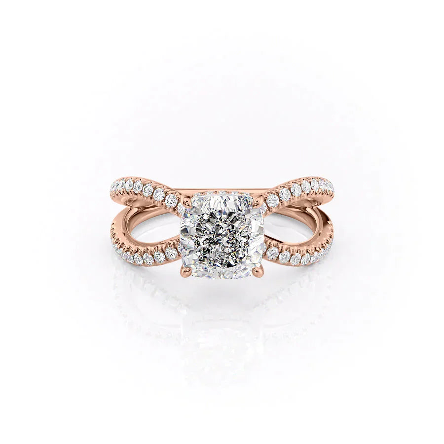 The Zoey Set With A 2 Carat Cushion Moissanite