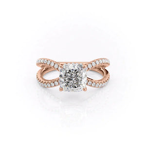 The Zoey Set With A 1 Carat Cushion Lab Diamond