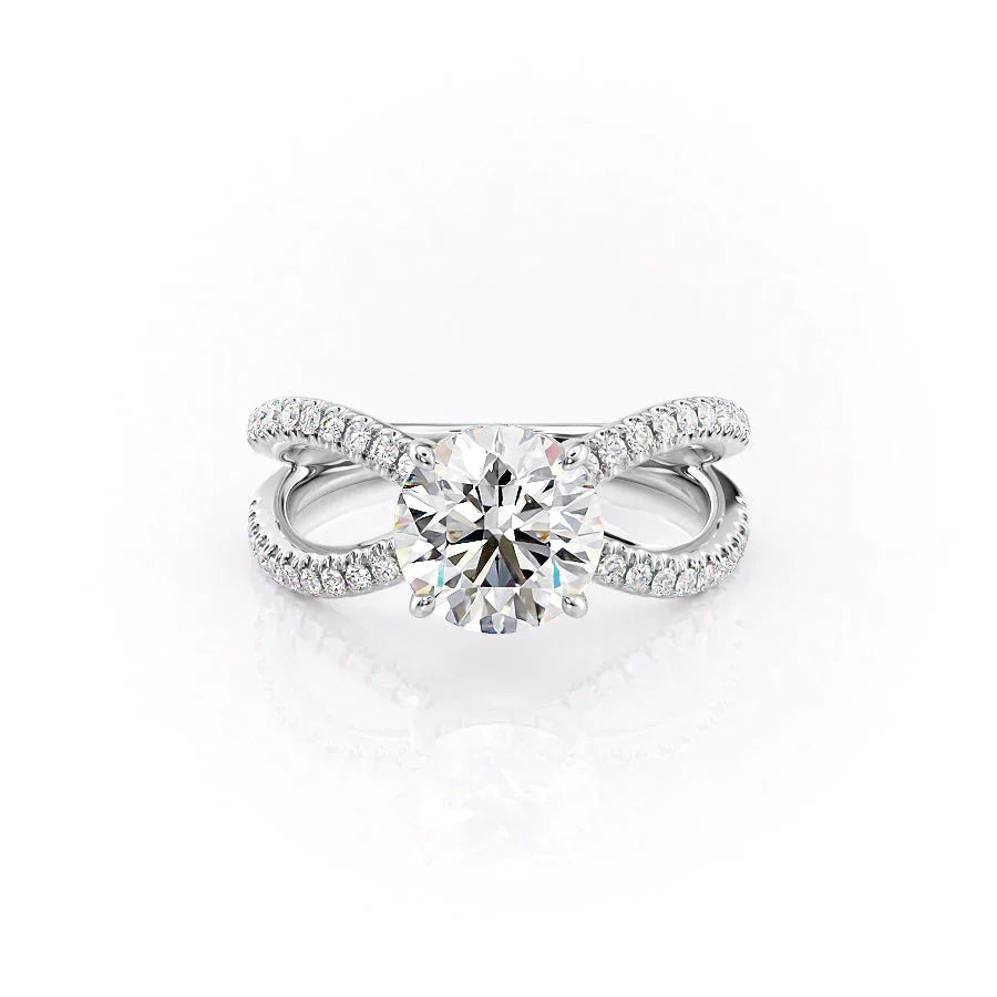 The Zoey Set With A 2.5 Carat Round Moissanite