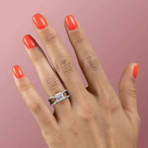 The Zoey Set With A 2 Carat Princess Moissanite