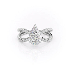 The Zoey Set With A 5 Carat Pear Moissanite