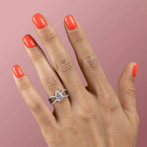 The Zoey Set With A 3 Carat Pear Moissanite