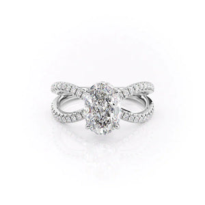 The Zoey Set With A 2.5 Carat Oval Moissanite