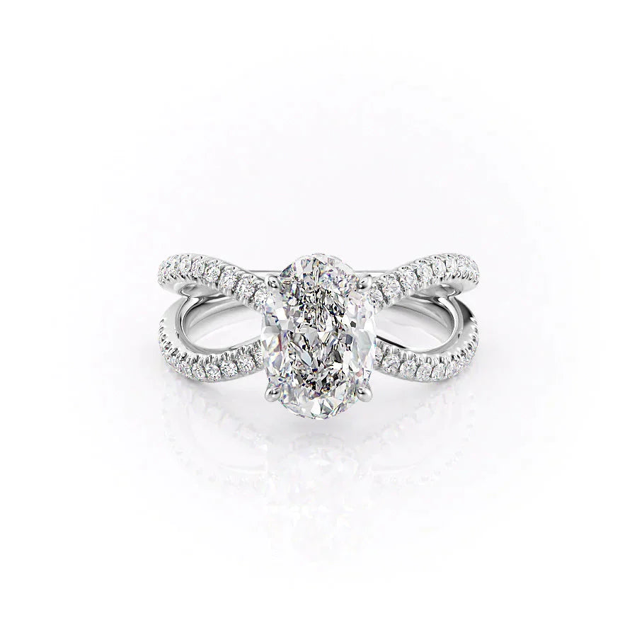 The Zoey Set With A 1 Carat Oval Lab Diamond