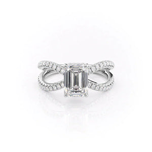 The Zoey Set With A 5 Carat Emerald Moissanite