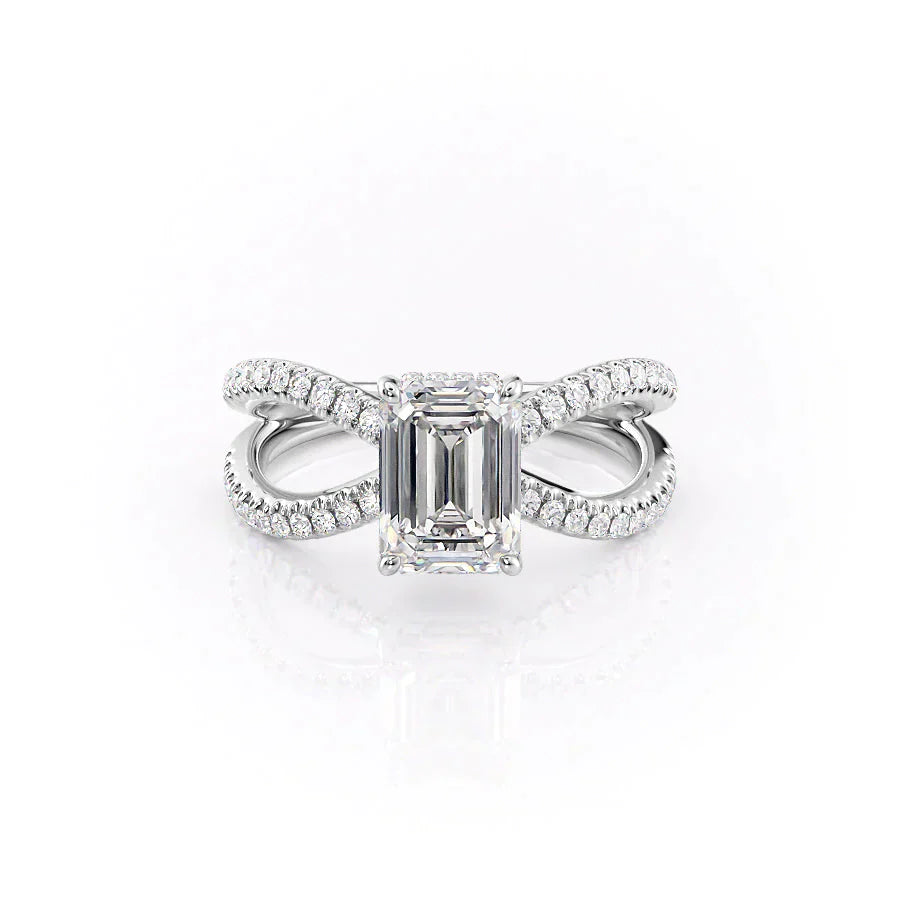 The Zoey Set With A 2 Carat Emerald Lab Diamond