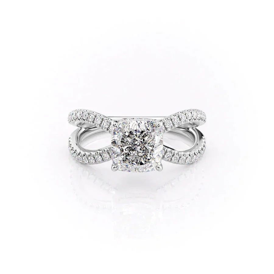 The Zoey Set With A 1.5 Carat Cushion Lab Diamond