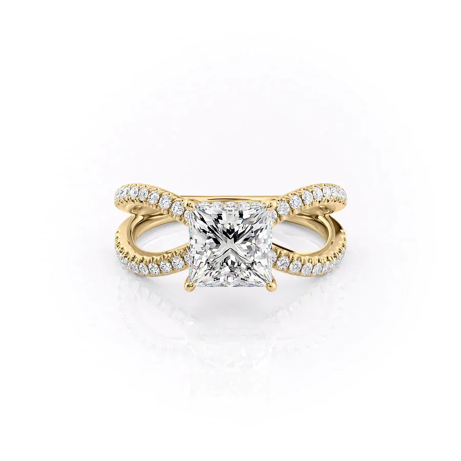 The Zoey Set With A 4.5 Carat Princess Moissanite