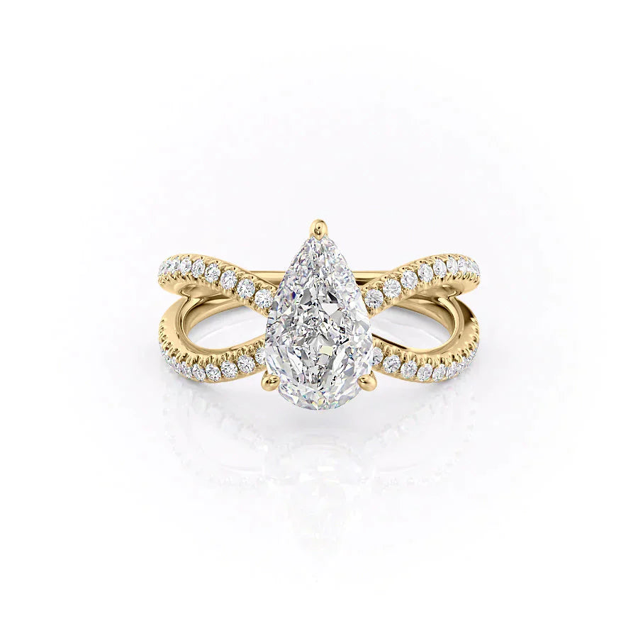 The Zoey Set With A 2 Carat Pear Lab Diamond