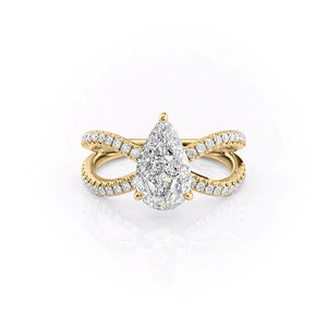 The Zoey Set With A 3.5 Carat Pear Moissanite