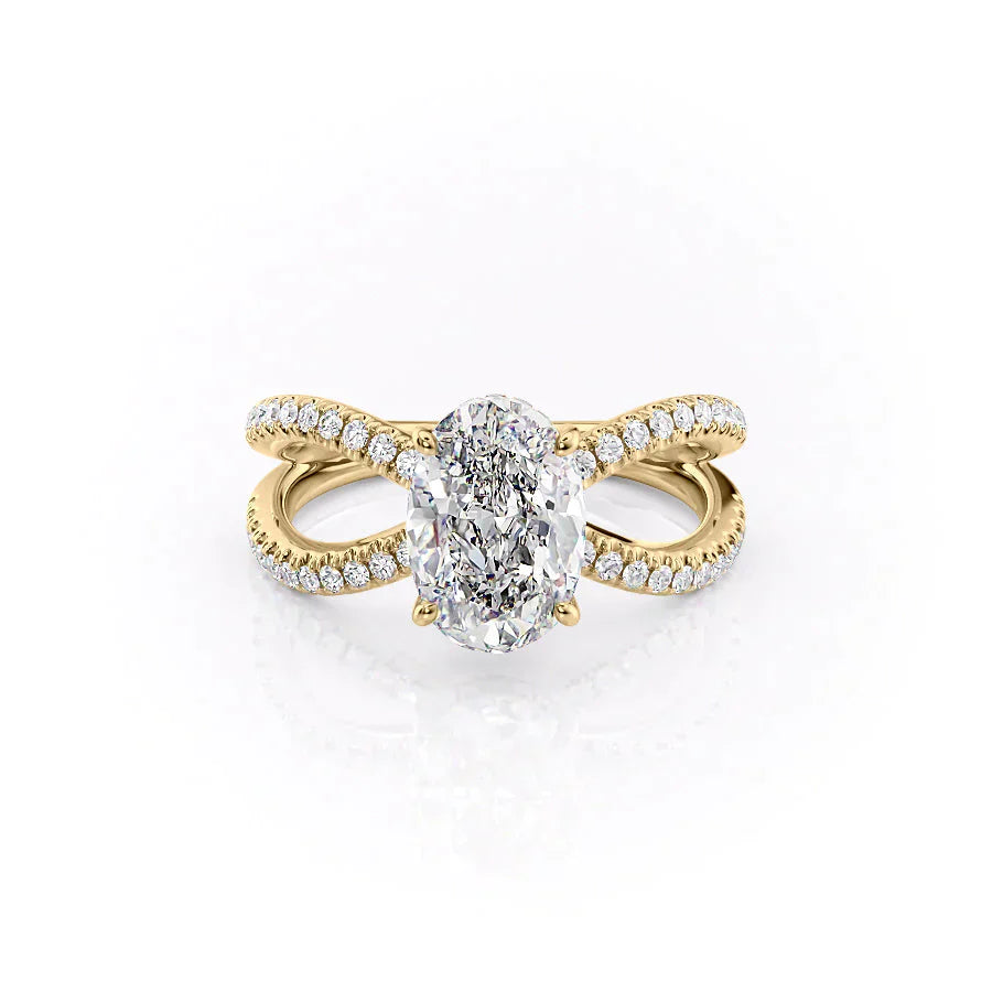 The Zoey Set With A 2 Carat Oval Lab Diamond
