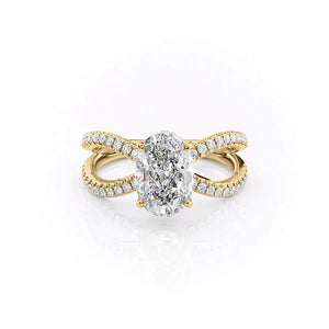 The Zoey Set With A 2.5 Carat Oval Moissanite