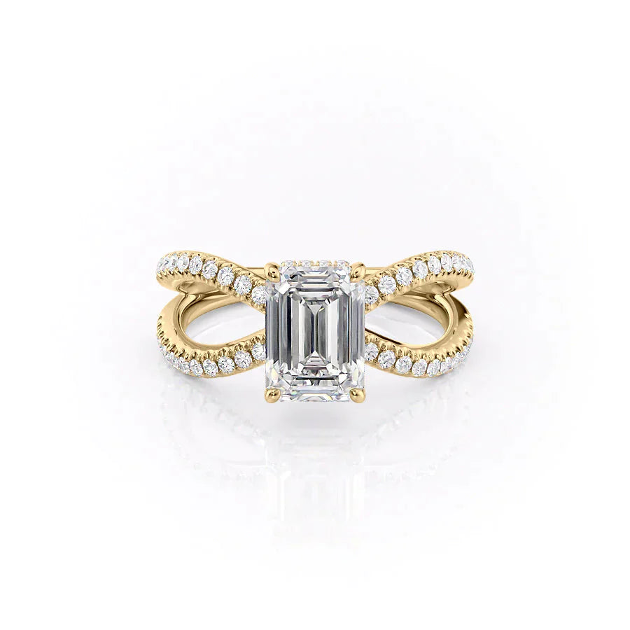 The Zoey Set With A 2.5 Carat Emerald Lab Diamond