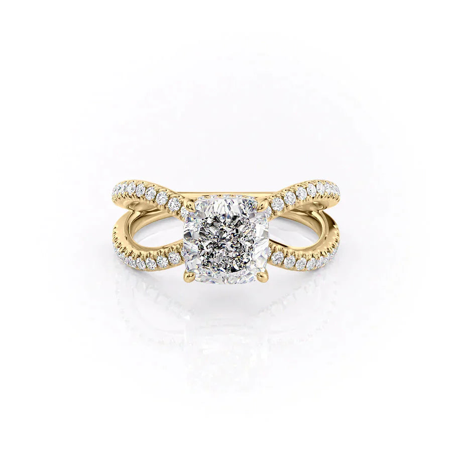 The Zoey Set With A 2 Carat Cushion Lab Diamond