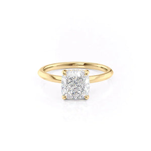 The Razor Kamellie Set With A Cushion Moissanite