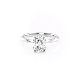 The Razor Kamellie Set With A 1 Carat Elongated Cushion Lab Diamond