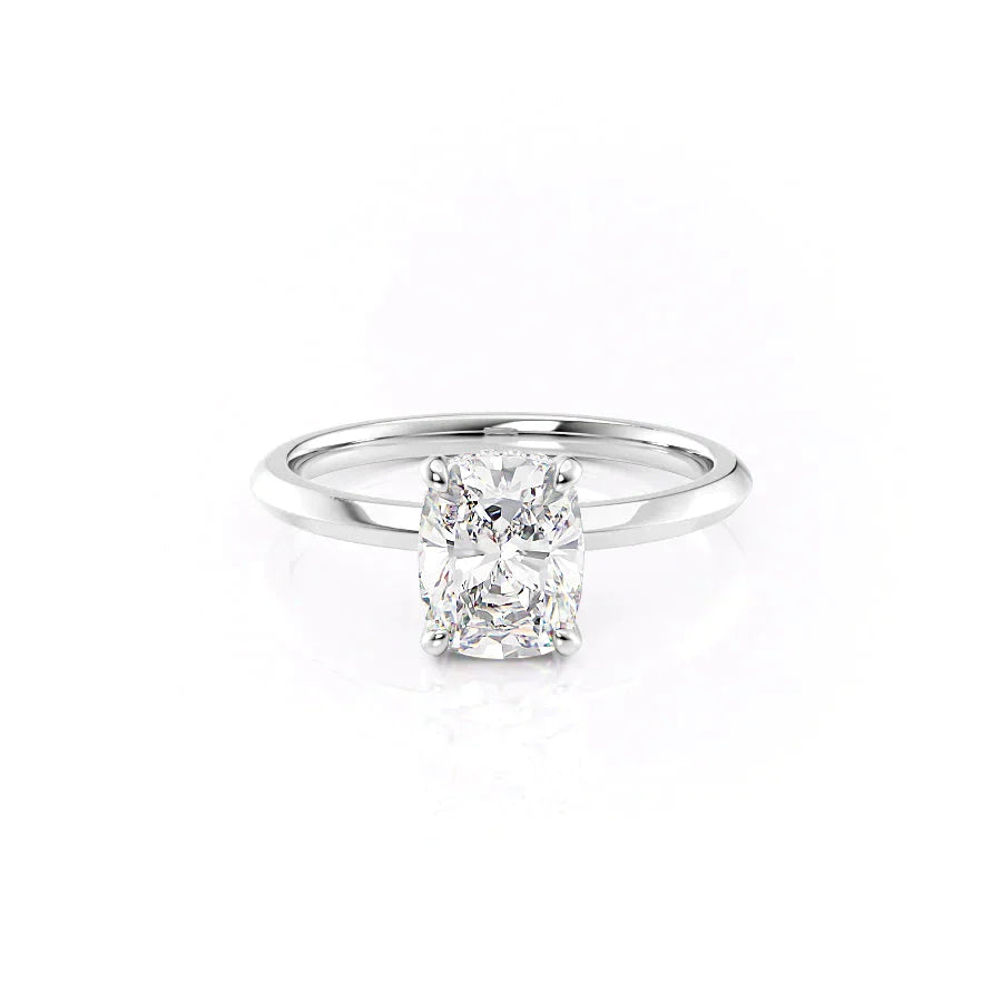 The Razor Kamellie Set With A 3 Carat Elongated Cushion Lab Diamond