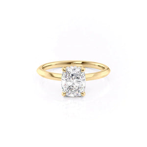 The Razor Kamellie Set With A 2 Carat Elongated Cushion Lab Diamond