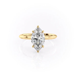 The Razor Kamellie Set With A 1.5 Carat Marquise Moissanite