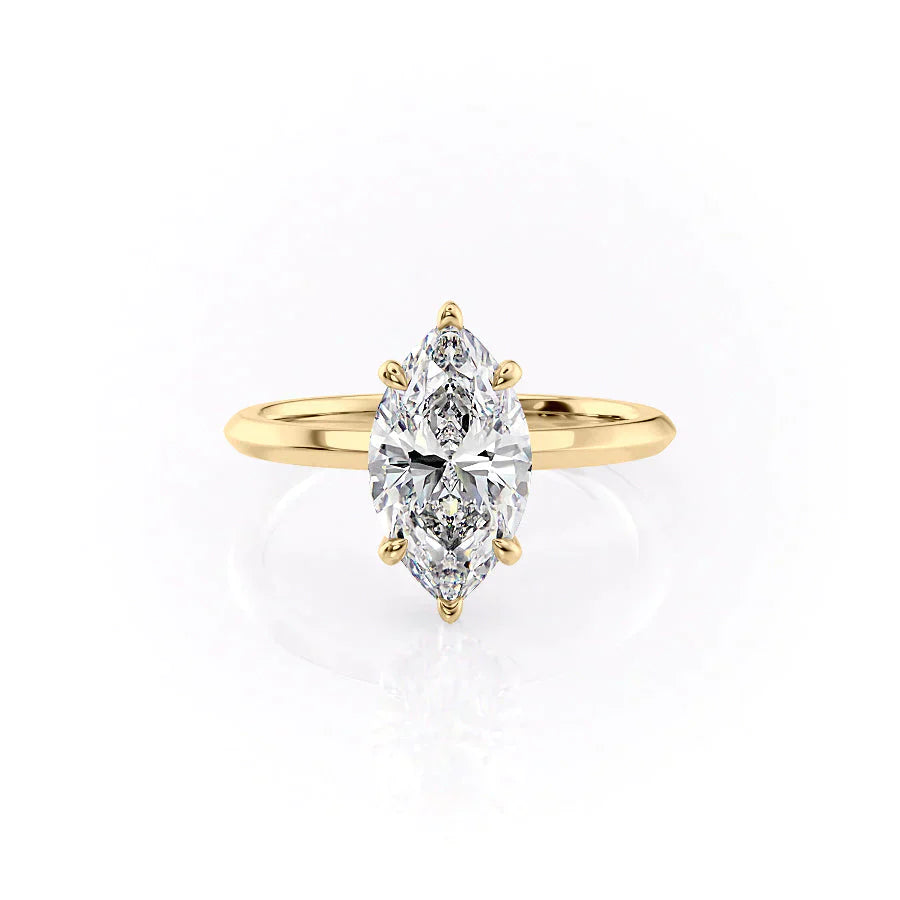 The Razor Kamellie Set With A 2.5 Carat Marquise Lab Diamond