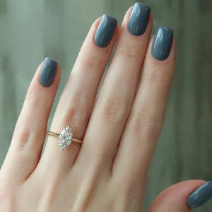 The Razor Kamellie Set With A 1 Carat Marquise Lab Diamond