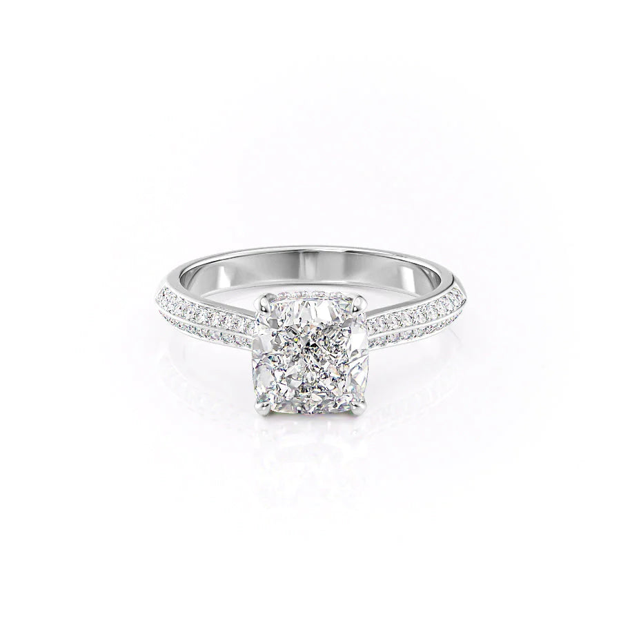 The Kayla Set With A 1 Carat Cushion Moissanite