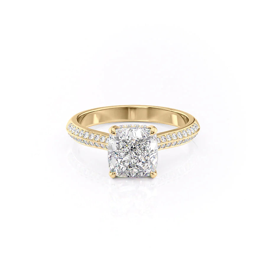 The Kayla Set With A 1 Carat Cushion Moissanite