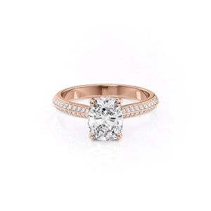 The Kayla Set With A 1.5 Carat Elongated Cushion Lab Diamond