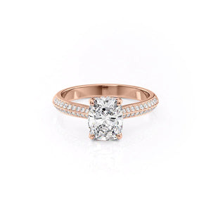 The Kayla Set With A Elongated Cushion Moissanite