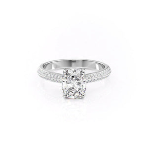 The Kayla Set With A 1 Carat Elongated Cushion Moissanite