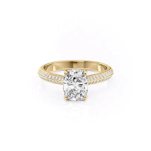 The Kayla Set With A 2 Carat Elongated Cushion Lab Diamond