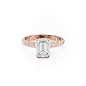 The Kayla Set With A 3 Carat Emerald Lab Diamond