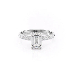 The Kayla Set With A 3 Carat Emerald Lab Diamond