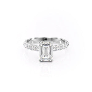 The Kayla Set With A 1 Carat Emerald Moissanite