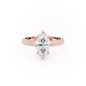The Kayla Set With A 2.5 Carat Marquise Lab Diamond