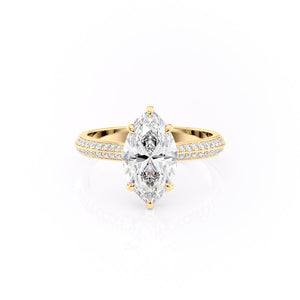 The Kayla Set With A 2.5 Carat Marquise Lab Diamond