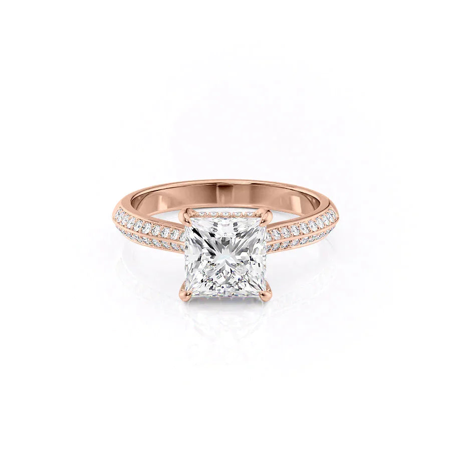 The Kayla Set With A 3 Carat Princess Lab Diamond