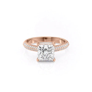 The Kayla Set With A 2 Carat Princess Lab Diamond
