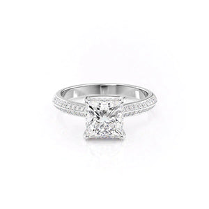 The Kayla Set With A 2.5 Carat Princess Lab Diamond
