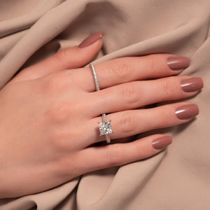 The Kayla Set With A Princess Moissanite