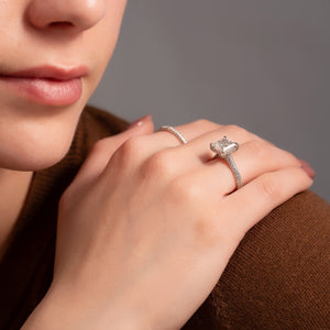 The Kayla Set With A 2 Carat Princess Lab Diamond