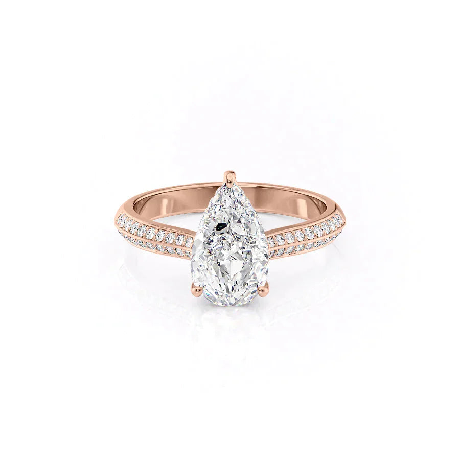 The Kayla Set With A 1.5 Carat Pear Lab Diamond
