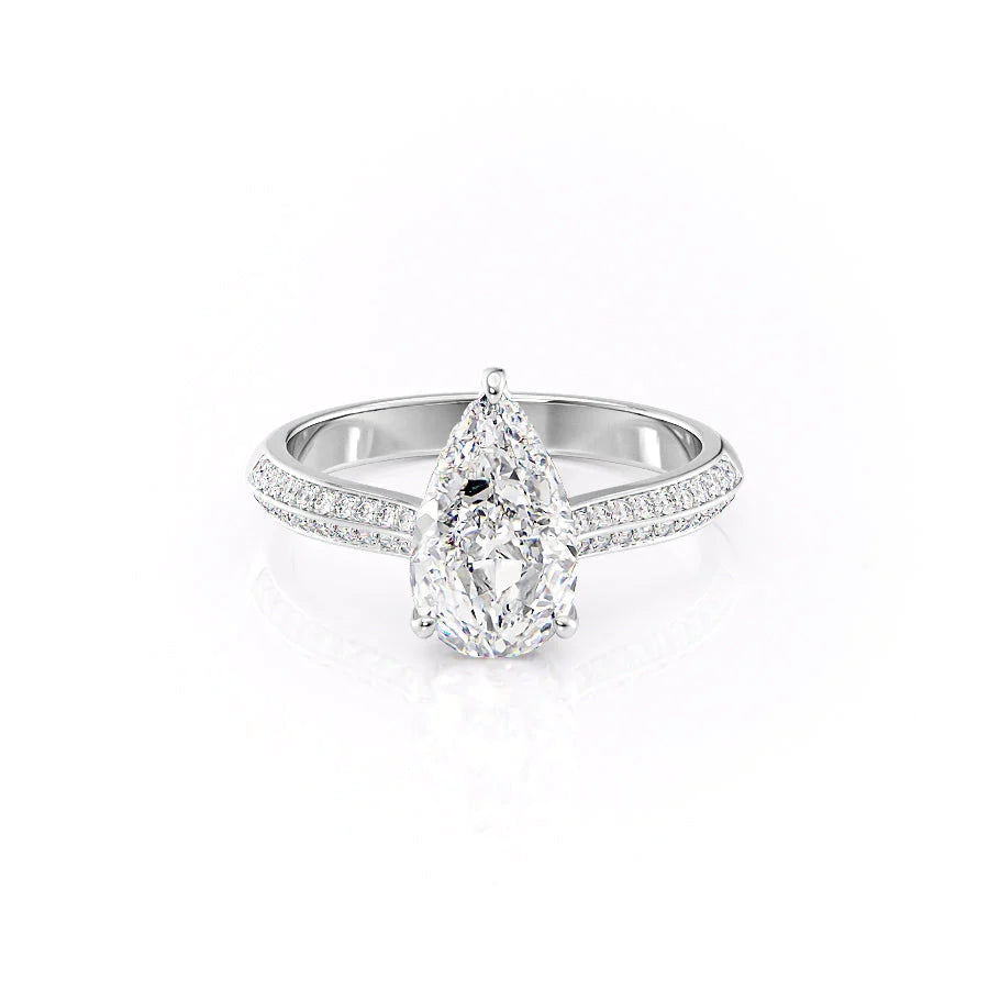 The Kayla Set With A 1 Carat Pear Moissanite