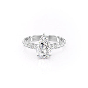 The Kayla Set With A 1 Carat Pear Moissanite