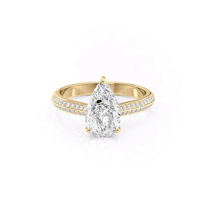 The Kayla Set With A 2.5 Carat Pear Lab Diamond