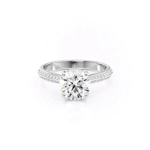 The Kayla Set With A 3 Carat Round Lab Diamond