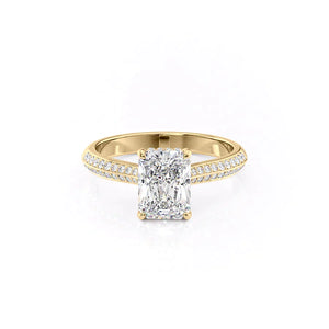 The Kayla Set With A 3 Carat Radiant Lab Diamond