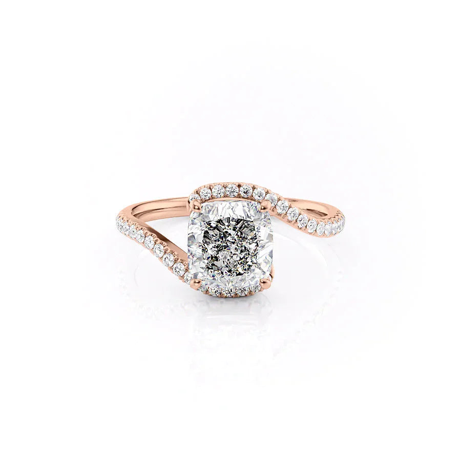 The Pave Skyler Set With A 1.5 Carat Cushion Moissanite