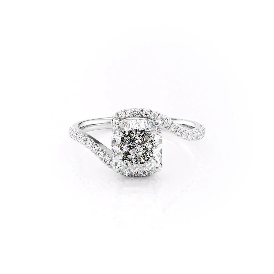 The Pave Skyler Set With A 1 Carat Cushion Lab Diamond